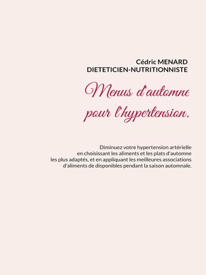 cover image of Menus d'automne pour l'hypertension
